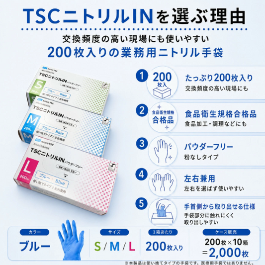 大量消費する現場に最適 ―TSCニトリルINが「コストと衛生管理」を両立する理由